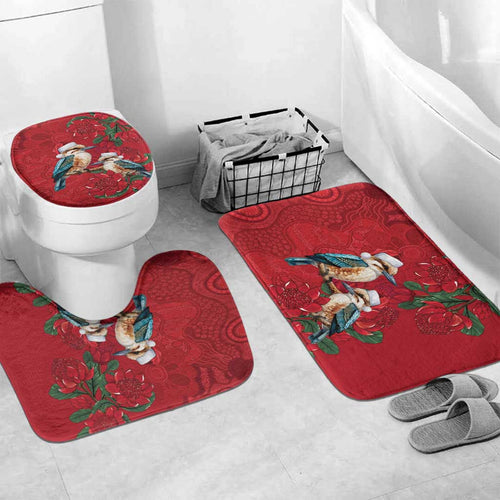 Aussie Kokaburra Waratah Christmas Bathroom Set Aboriginal Dots Painting - Aussie Hoodie