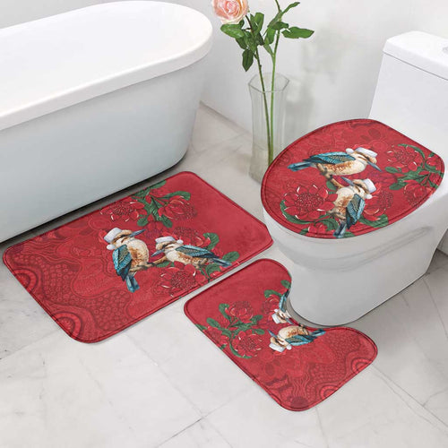 Aussie Kokaburra Waratah Christmas Bathroom Set Aboriginal Dots Painting - Aussie Hoodie