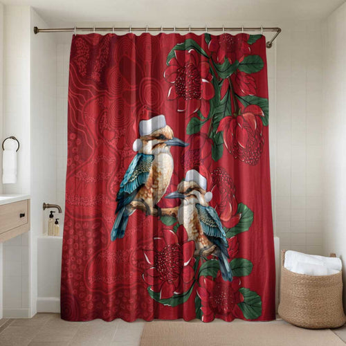 Aussie Kokaburra Waratah Christmas Bathroom Set Aboriginal Dots Painting - Aussie Hoodie