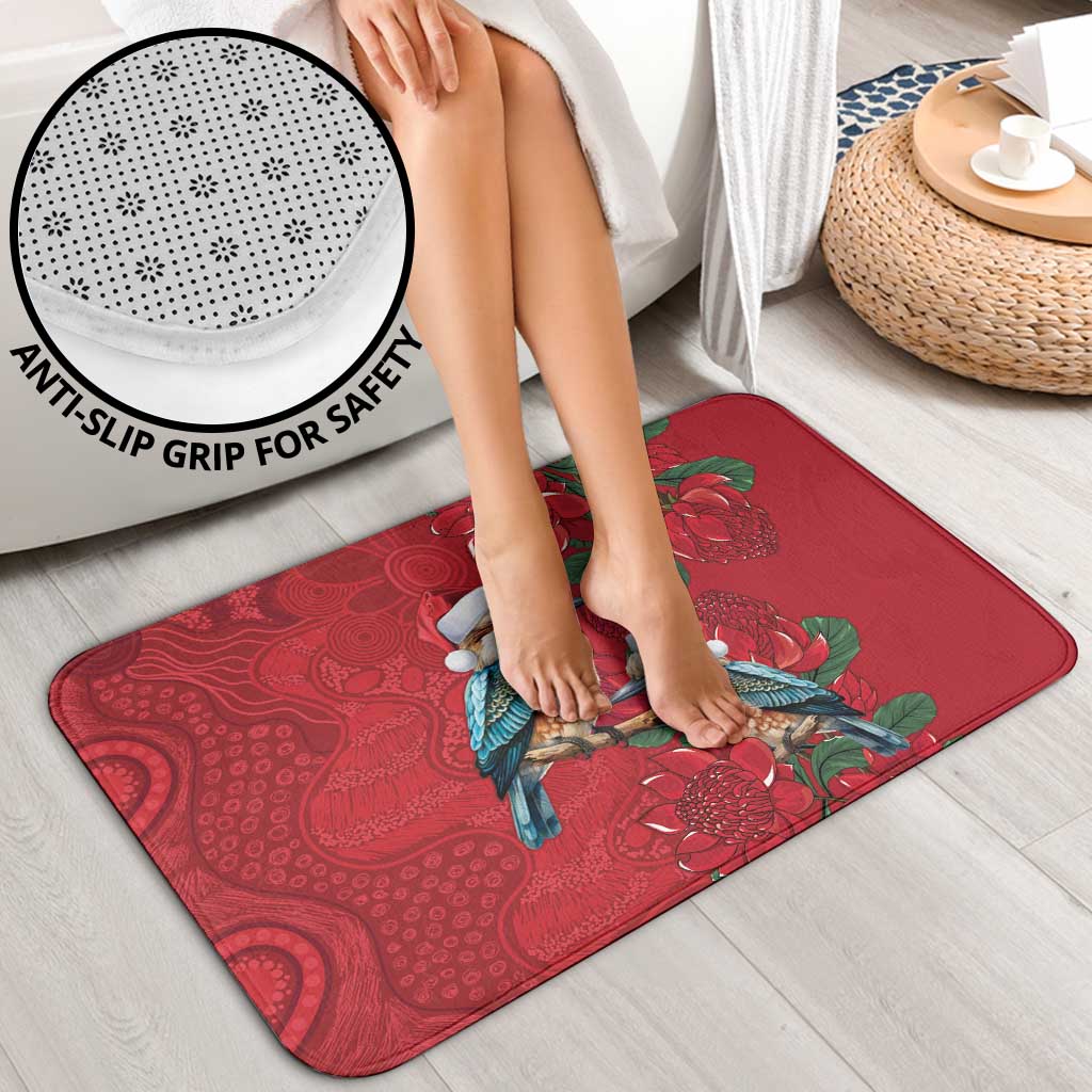 Aussie Kokaburra Waratah Christmas Bathroom Set Aboriginal Dots Painting - Aussie Hoodie