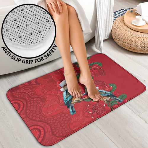 Aussie Kokaburra Waratah Christmas Bathroom Set Aboriginal Dots Painting - Aussie Hoodie