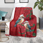 Aussie Kokaburra Waratah Christmas Blanket Aboriginal Dots Painting - Aussie Hoodie