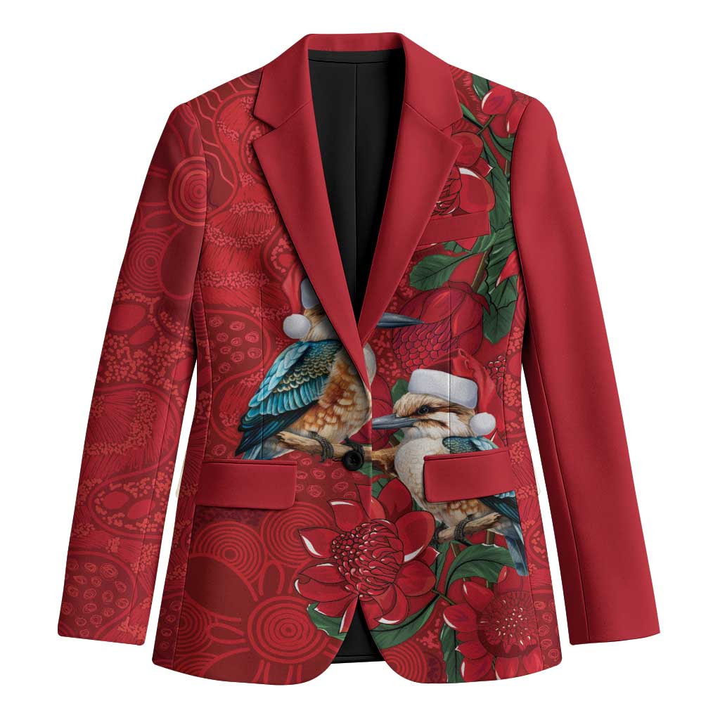 Aussie Kokaburra Waratah Christmas Blazer Aboriginal Dots Painting - Aussie Hoodie
