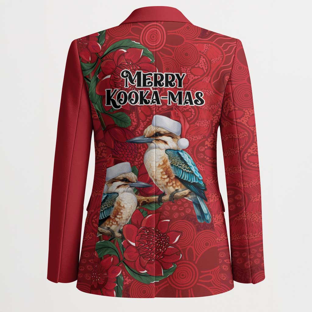 Aussie Kokaburra Waratah Christmas Blazer Aboriginal Dots Painting - Aussie Hoodie