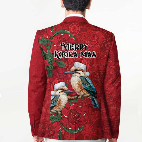 Aussie Kokaburra Waratah Christmas Blazer Aboriginal Dots Painting - Aussie Hoodie