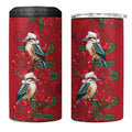 Aussie Kokaburra Waratah Christmas 4 in 1 Can Cooler Tumbler Aboriginal Dots Painting - Aussie Hoodie