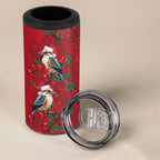 Aussie Kokaburra Waratah Christmas 4 in 1 Can Cooler Tumbler Aboriginal Dots Painting - Aussie Hoodie