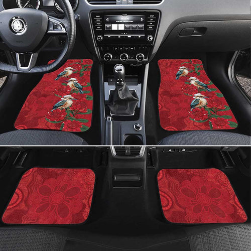 Aussie Kokaburra Waratah Christmas Car Mats Aboriginal Dots Painting - Aussie Hoodie