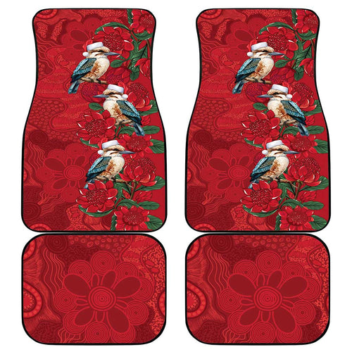 Aussie Kokaburra Waratah Christmas Car Mats Aboriginal Dots Painting - Aussie Hoodie