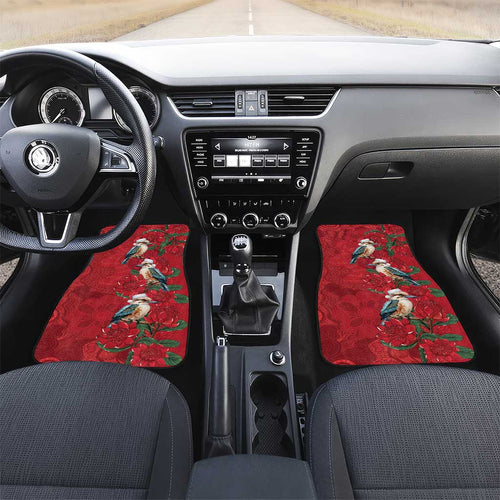 Aussie Kokaburra Waratah Christmas Car Mats Aboriginal Dots Painting - Aussie Hoodie