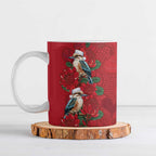 Aussie Kokaburra Waratah Christmas Ceramic Mug Aboriginal Dots Painting - Aussie Hoodie