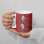 Aussie Kokaburra Waratah Christmas Ceramic Mug Aboriginal Dots Painting - Aussie Hoodie