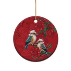 Aussie Kokaburra Waratah Christmas Ceramic Ornament Aboriginal Dots Painting - Aussie Hoodie