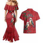 Aussie Kokaburra Waratah Christmas Couples Matching Mermaid Dress and Hawaiian Shirt Aboriginal Dots Painting - Aussie Hoodie