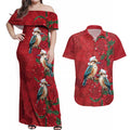 Aussie Kokaburra Waratah Christmas Couples Matching Off Shoulder Maxi Dress and Hawaiian Shirt Aboriginal Dots Painting - Aussie Hoodie