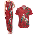 Aussie Kokaburra Waratah Christmas Couples Matching Tank Maxi Dress and Hawaiian Shirt Aboriginal Dots Painting - Aussie Hoodie