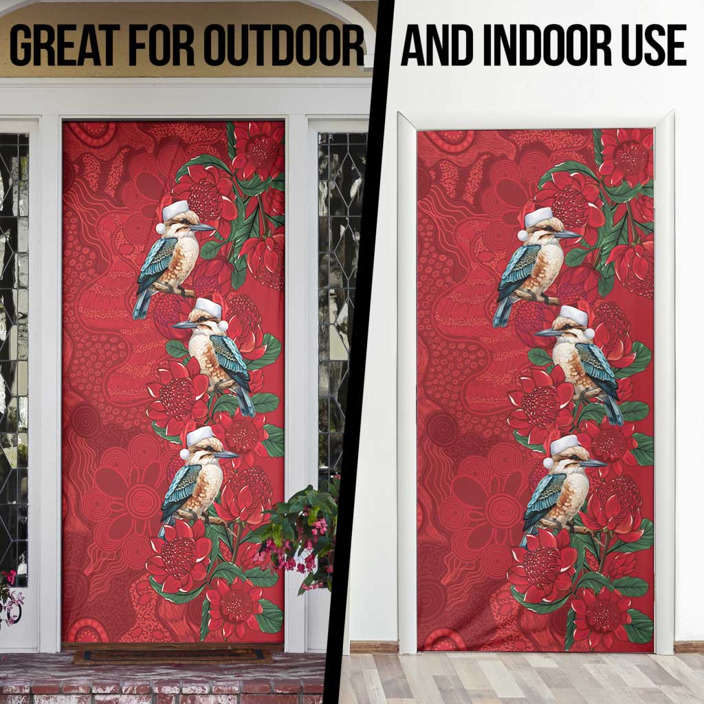 Aussie Kokaburra Waratah Christmas Door Cover Aboriginal Dots Painting - Aussie Hoodie