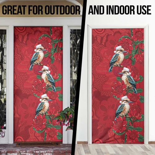 Aussie Kokaburra Waratah Christmas Door Cover Aboriginal Dots Painting - Aussie Hoodie