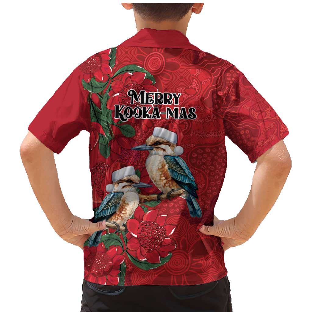 Aussie Kokaburra Waratah Christmas Family Matching Mermaid Dress and Hawaiian Shirt Aboriginal Dots Painting - Aussie Hoodie