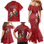 Aussie Kokaburra Waratah Christmas Family Matching Mermaid Dress and Hawaiian Shirt Aboriginal Dots Painting - Aussie Hoodie