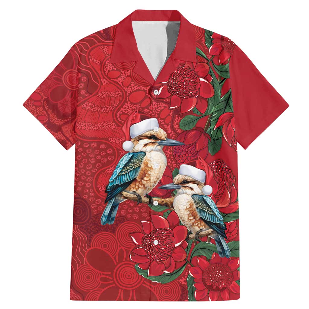 Aussie Kokaburra Waratah Christmas Family Matching Mermaid Dress and Hawaiian Shirt Aboriginal Dots Painting - Aussie Hoodie