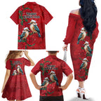 Aussie Kokaburra Waratah Christmas Family Matching Off The Shoulder Long Sleeve Dress and Hawaiian Shirt Aboriginal Dots Painting - Aussie Hoodie