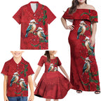 Aussie Kokaburra Waratah Christmas Family Matching Off Shoulder Maxi Dress and Hawaiian Shirt Aboriginal Dots Painting - Aussie Hoodie
