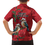 Aussie Kokaburra Waratah Christmas Family Matching Off Shoulder Maxi Dress and Hawaiian Shirt Aboriginal Dots Painting - Aussie Hoodie