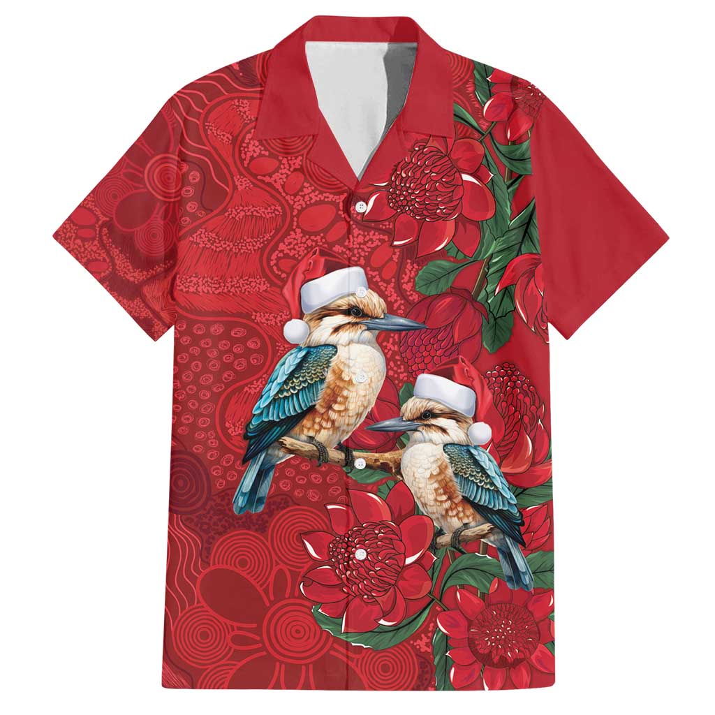 Aussie Kokaburra Waratah Christmas Family Matching Off Shoulder Maxi Dress and Hawaiian Shirt Aboriginal Dots Painting - Aussie Hoodie