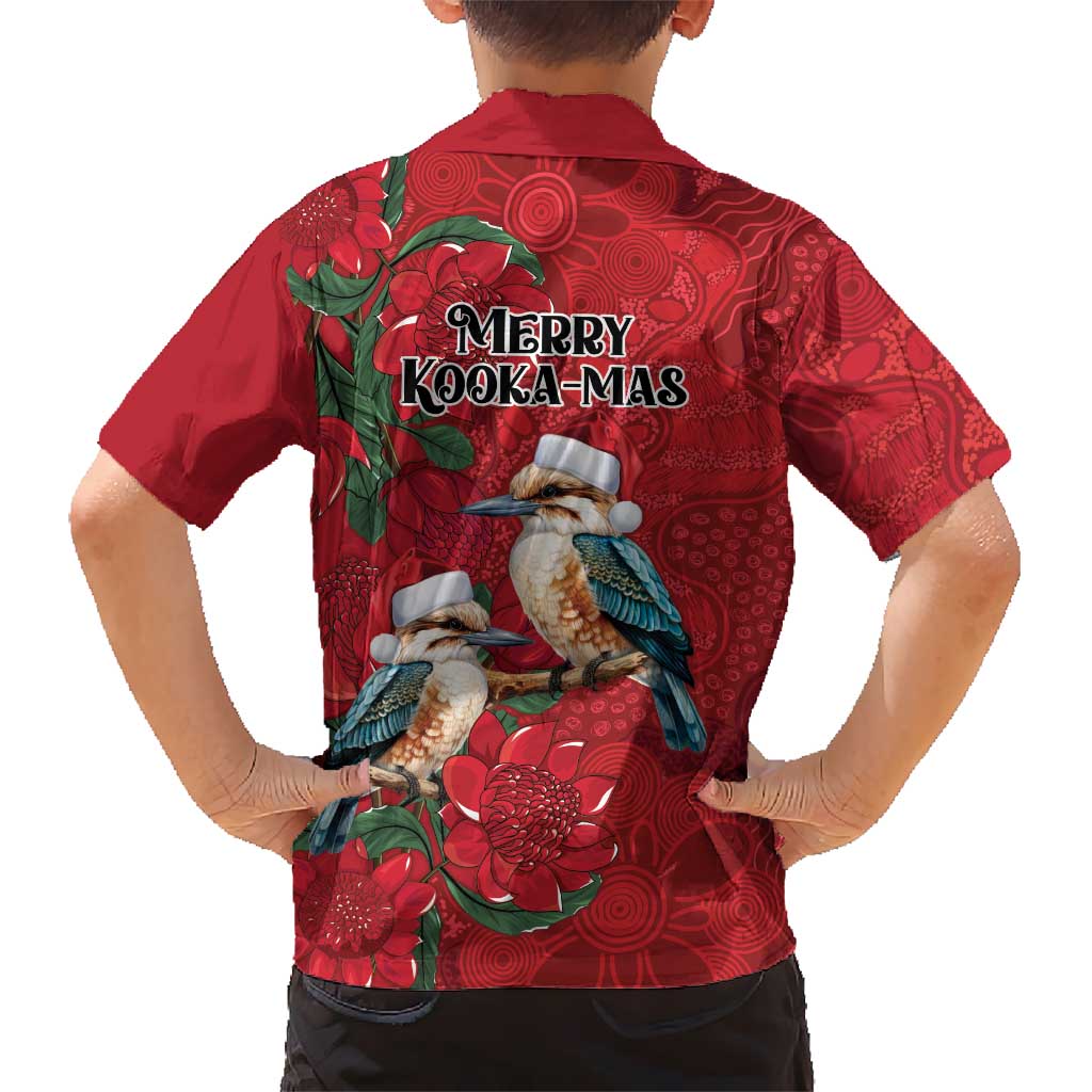 Aussie Kokaburra Waratah Christmas Family Matching Summer Maxi Dress and Hawaiian Shirt Aboriginal Dots Painting - Aussie Hoodie