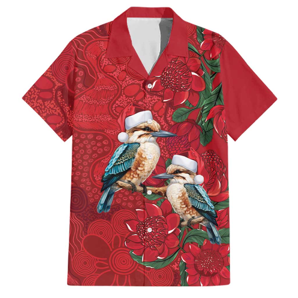 Aussie Kokaburra Waratah Christmas Family Matching Summer Maxi Dress and Hawaiian Shirt Aboriginal Dots Painting - Aussie Hoodie