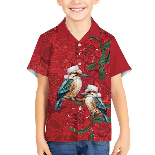 Aussie Kokaburra Waratah Christmas Family Matching Summer Maxi Dress and Hawaiian Shirt Aboriginal Dots Painting - Aussie Hoodie