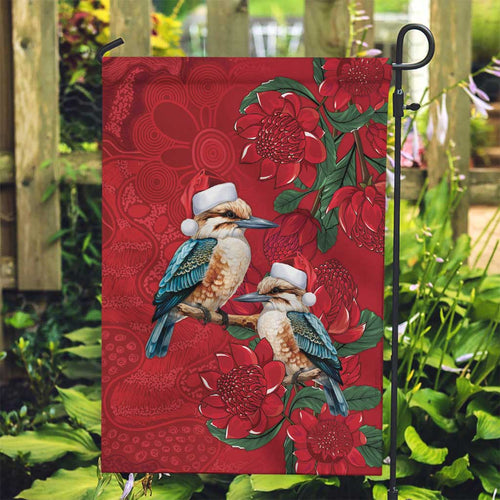 Aussie Kokaburra Waratah Christmas Garden Flag Aboriginal Dots Painting - Aussie Hoodie