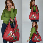 Aussie Kokaburra Waratah Christmas Grocery Bag Aboriginal Dots Painting - Aussie Hoodie