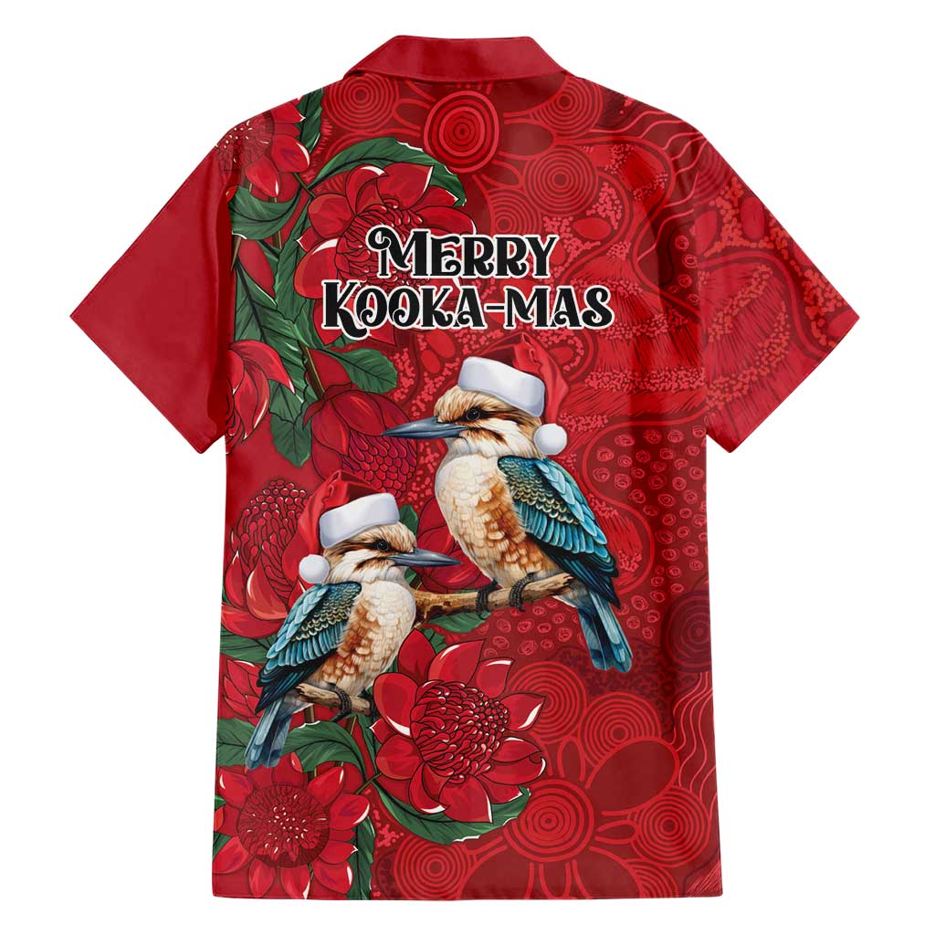 Aussie Kokaburra Waratah Christmas Hawaiian Shirt Aboriginal Dots Painting - Aussie Hoodie