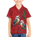 Aussie Kokaburra Waratah Christmas Hawaiian Shirt Aboriginal Dots Painting - Aussie Hoodie