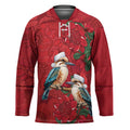 Aussie Kokaburra Waratah Christmas Hockey Jersey Aboriginal Dots Painting - Aussie Hoodie