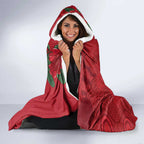 Aussie Kokaburra Waratah Christmas Hooded Blanket Aboriginal Dots Painting - Aussie Hoodie