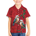 Aussie Kokaburra Waratah Christmas Kid Hawaiian Shirt Aboriginal Dots Painting - Aussie Hoodie