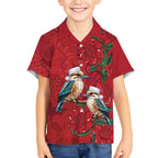 Aussie Kokaburra Waratah Christmas Kid Hawaiian Shirt Aboriginal Dots Painting - Aussie Hoodie