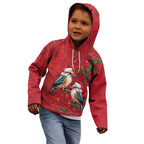 Aussie Kokaburra Waratah Christmas Kid Hoodie Aboriginal Dots Painting - Aussie Hoodie