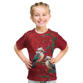 Aussie Kokaburra Waratah Christmas Kid T Shirt Aboriginal Dots Painting - Aussie Hoodie