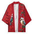 Aussie Kokaburra Waratah Christmas Kimono Aboriginal Dots Painting - Aussie Hoodie