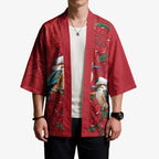 Aussie Kokaburra Waratah Christmas Kimono Aboriginal Dots Painting - Aussie Hoodie