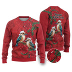 Aussie Kokaburra Waratah Christmas Ugly Christmas Sweater Aboriginal Dots Painting - Aussie Hoodie