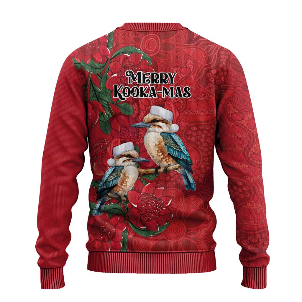 Aussie Kokaburra Waratah Christmas Ugly Christmas Sweater Aboriginal Dots Painting - Aussie Hoodie