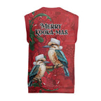Aussie Kokaburra Waratah Christmas Knitted V-Neck Vest Aboriginal Dots Painting - Aussie Hoodie