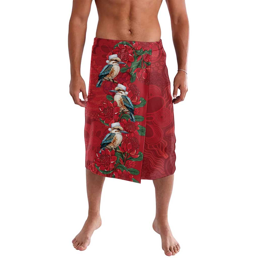 Aussie Kokaburra Waratah Christmas Lavalava Aboriginal Dots Painting - Aussie Hoodie