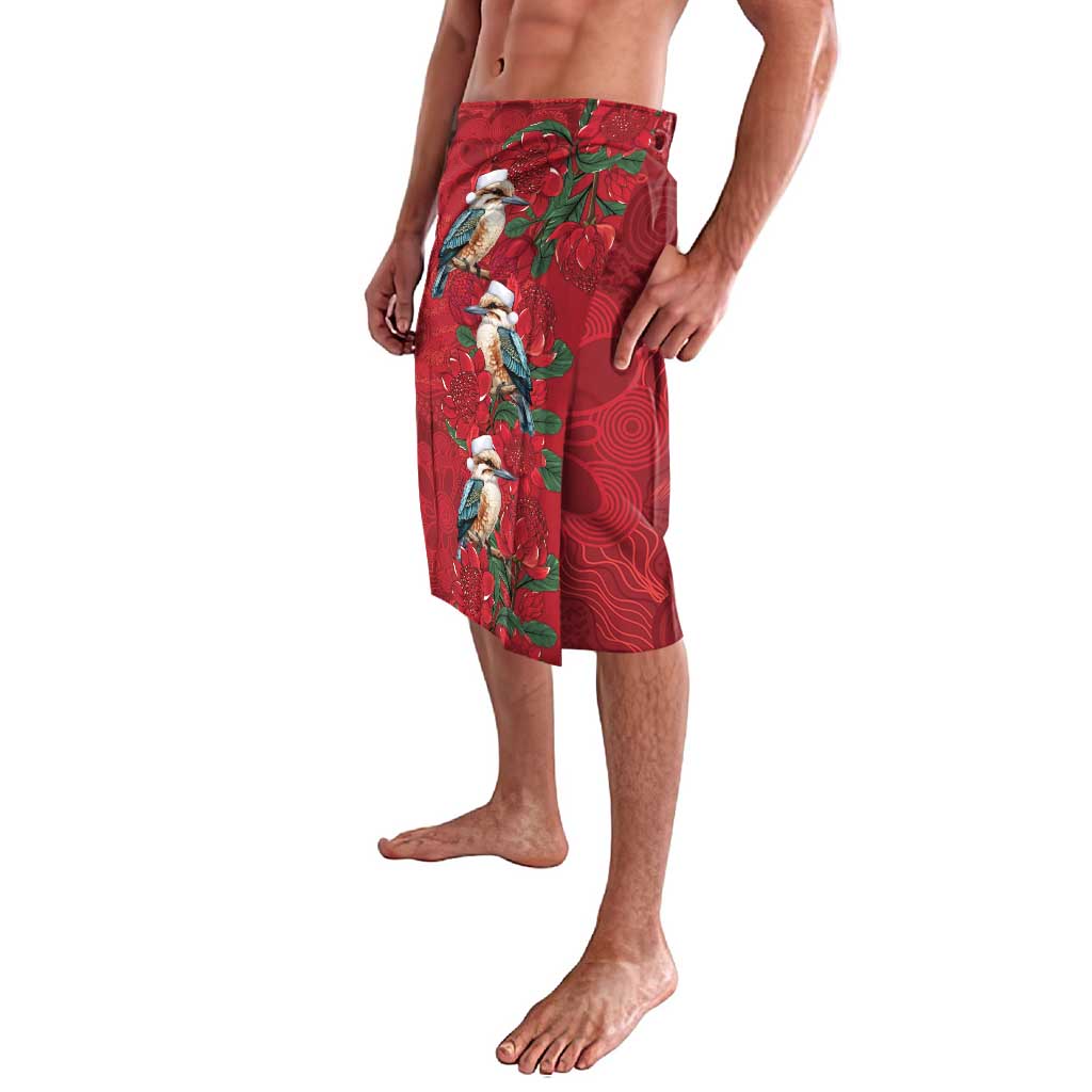 Aussie Kokaburra Waratah Christmas Lavalava Aboriginal Dots Painting - Aussie Hoodie