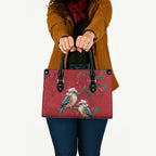 Aussie Kokaburra Waratah Christmas Leather Bag Aboriginal Dots Painting - Aussie Hoodie